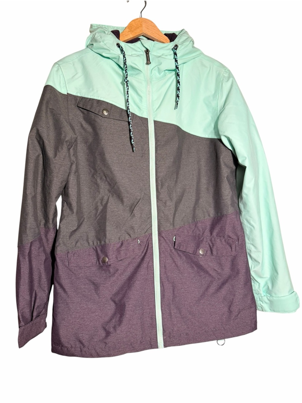 Aperture Mint, Gray & Plum Colorblock Ski Jacket Women